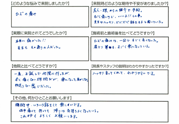 喜びの声